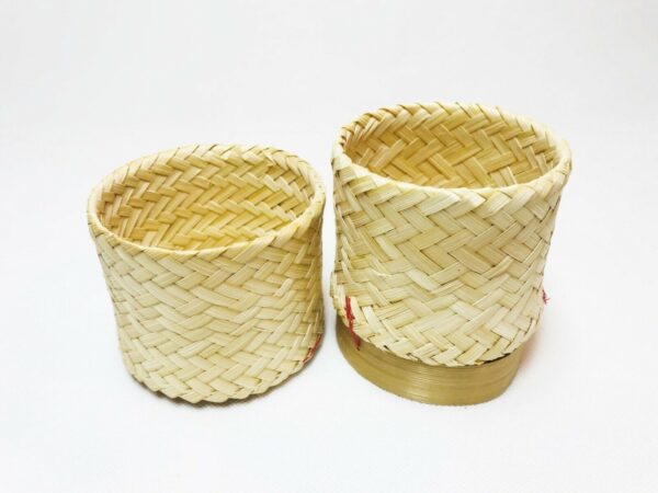 1/3/6/12 PCS Lot Small Sticky Rice Bamboo Serving Basket Kratip Thai Restaurant - Image 3