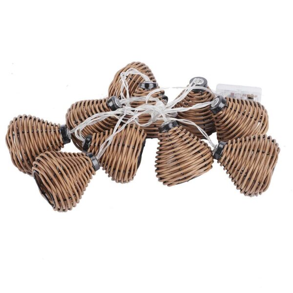 10Pcs Rattan Lamps String Lights LED Rattan Balls Fairy Lights Wedding Home A HG