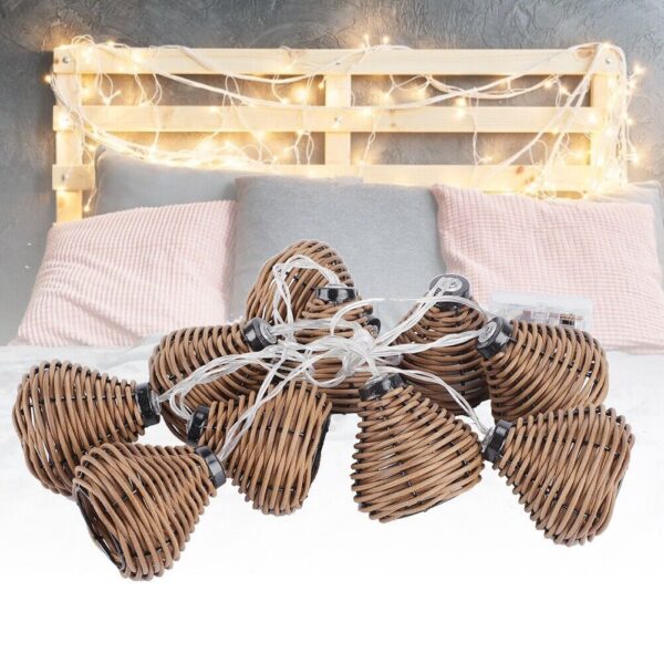 10Pcs Rattan Lamps String Lights LED Rattan Balls Fairy Lights Wedding Home D HD - Image 2