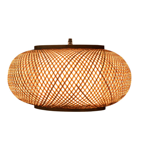 16'' Bamboo Wicker Rattan Shade Pendant Light Fixture Hand-woven Rattan Round - Image 4