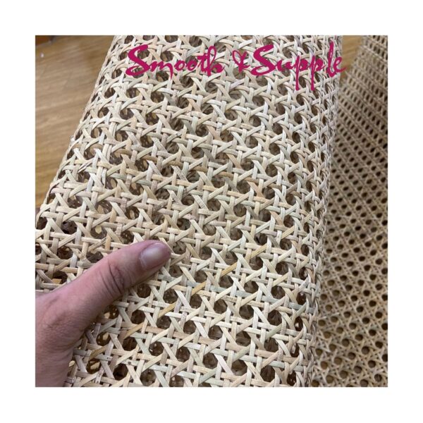 16" Width Rattan Cane Webbing Roll 12 Feet Length Hexagon Weave Pre-Woven Can... - Image 2