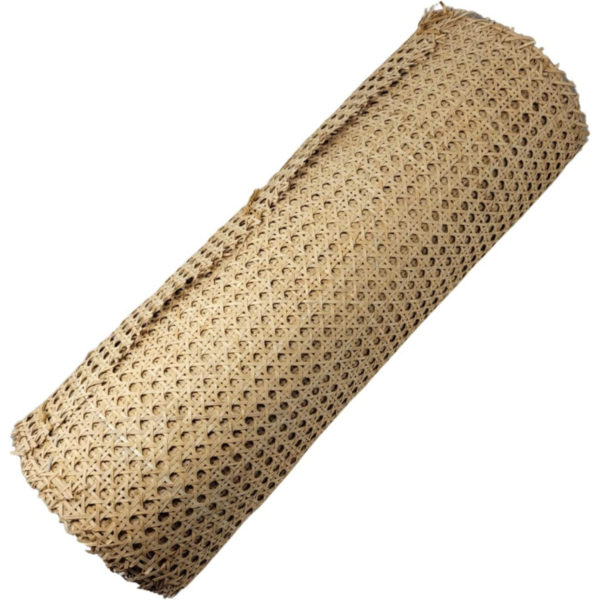 18" - 24" Natural Rattan Webbing Roll for Caning Projects Pre - Woven Open Mesh - Image 2