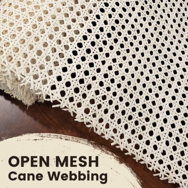 18" - 24" Natural Rattan Webbing Roll for Caning Projects Pre - Woven Open Mesh - Image 5