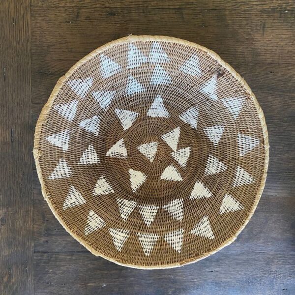 18" Painted Makenge Basket | Boho Wall Basket Decor