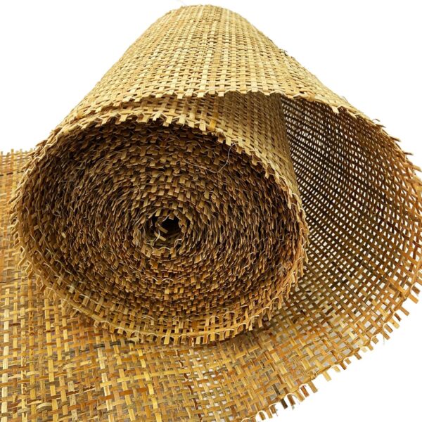 18" Width Natural Brown Square Rattan Cane Webbing Roll 7 Feet Length for Can...