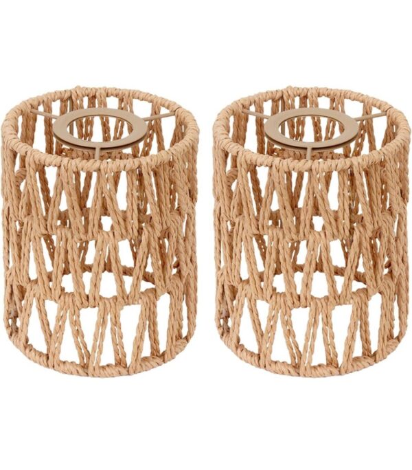 2 Pk Wicker Lamp Shade Rattan Lamp Shade Lamp Shell Shade Rattan Light Shade