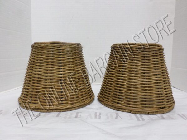 2 Pottery Barn Woven Wicker Kitchen Bath Track Light Lamp sconce SHADES nautical