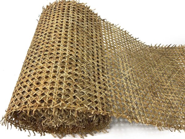 20" Width Natural Dark Rattan Cane Webbing Roll Pre-Woven Hexagon Open Mesh C...