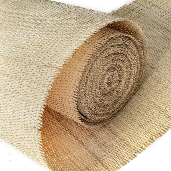 24" Width Natural Rattan Cane Webbing Roll 5 Feet Length Closed Weave Rattan ...