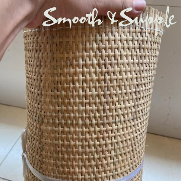 24" Width Natural Rattan Cane Webbing Roll 5 Feet Length Closed Weave Rattan ... - Image 2