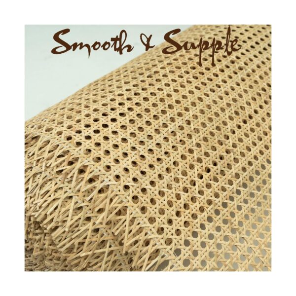 24" Width Rattan Cane Webbing Roll 12 FEET Hexagon Weave Pre-Woven Cane Mesh ... - Image 2