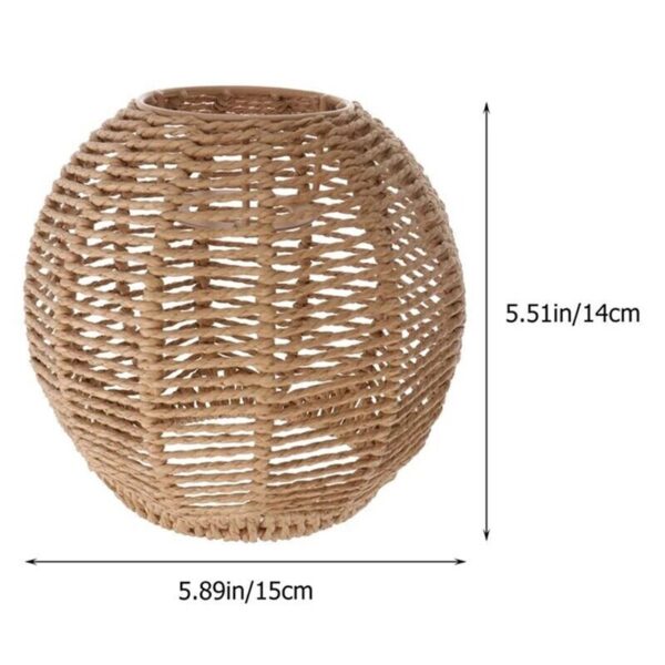 2X Rattan Lamp Cover Handmade Woven Chandelier Retro4025 - Image 2