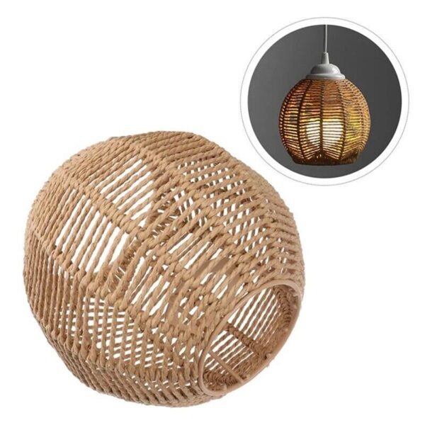 2X Rattan Lamp Cover Handmade Woven Chandelier Retro4025 - Image 4