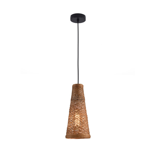 3 Cone Bamboo Lamp Shade Handwoven Ceiling Light Fixture Cover for Pendant Light - Image 6