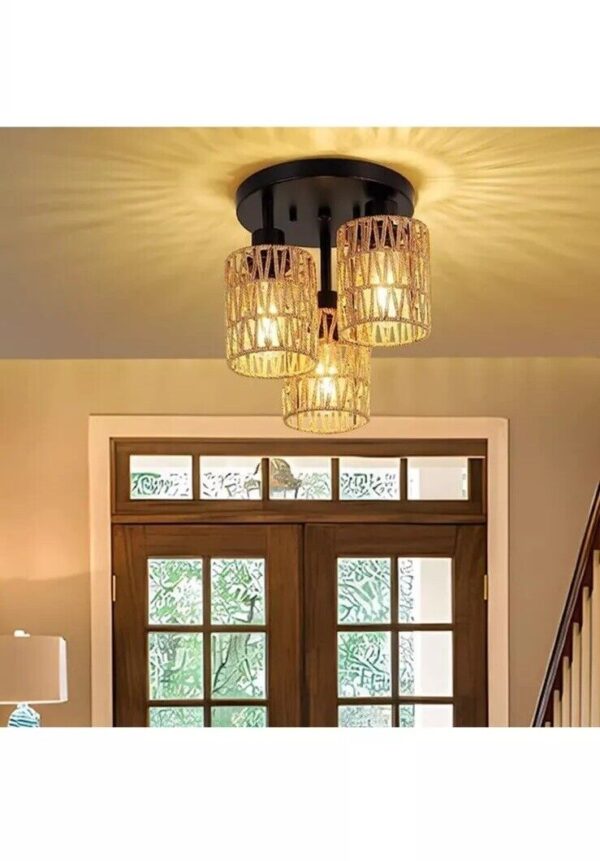 3 Pack Rattan Lamp Shade Small Boho Shades Replacement - Pendant Sconce - Image 5