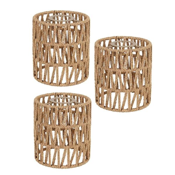 3 Pack Rattan Lamp Shade Small Boho Shades Replacement - Pendant Sconce Shade...