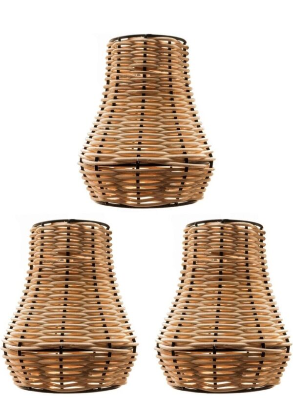 3-Pack Rattan Woven Lamp Shade,Rustic Farmhouse Lampshades,Natural Hand Crafted