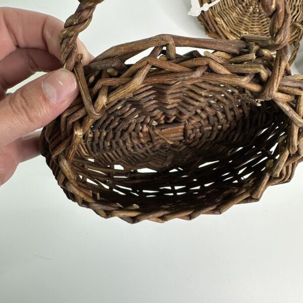 3 Round Willow Wall Baskets 6" Hanging Pocket Planters Storage Farmhouse Boho - Image 4