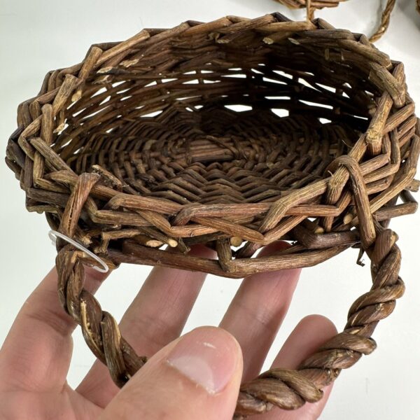 3 Round Willow Wall Baskets 6" Hanging Pocket Planters Storage Farmhouse Boho - Image 5