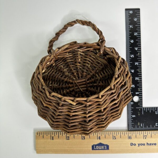 3 Round Willow Wall Baskets 6" Hanging Pocket Planters Storage Farmhouse Boho - Image 6