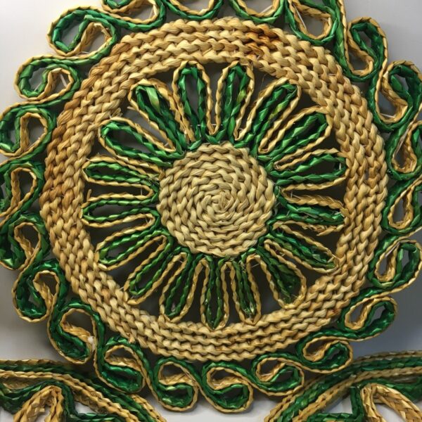 3 Woven Trivets Raffia Hot Pad Plate Holder Large Boho Wall Decor Basket - Image 3