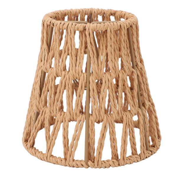 3x Faux Rattan Lamp Shades Bohemian Style Paper E14 Bulb Clip On Dec US - Image 3