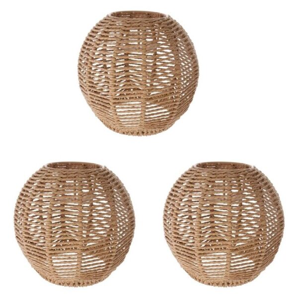 3X Rattan Lamp Cover Handmade Woven Chandelier Retro6707