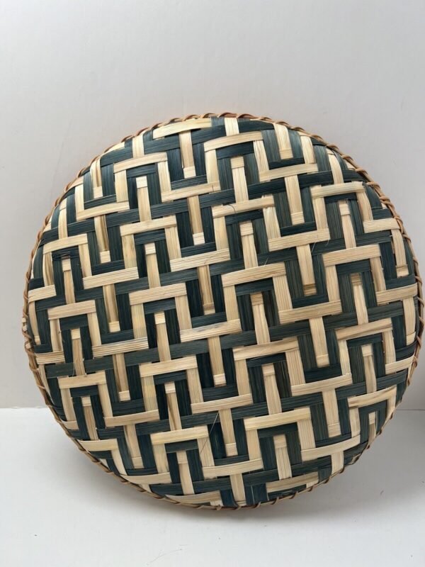 4x Woven Wicker Bamboo Round Basket Tray Large Geometric Boho Wall Art 13'' New - Image 4