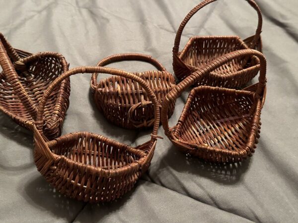 5 Small Vintage Wicker Basket Trinket Boho Baskets - Image 2