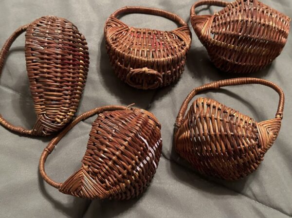 5 Small Vintage Wicker Basket Trinket Boho Baskets - Image 4