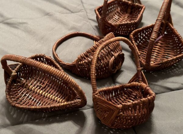 5 Small Vintage Wicker Basket Trinket Boho Baskets - Image 6