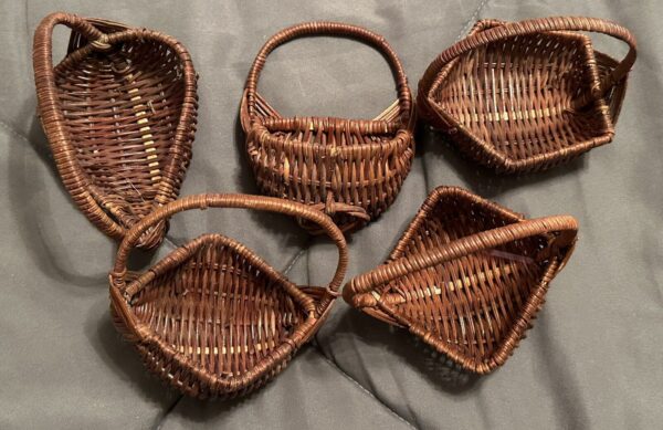 5 Small Vintage Wicker Basket Trinket Boho Baskets