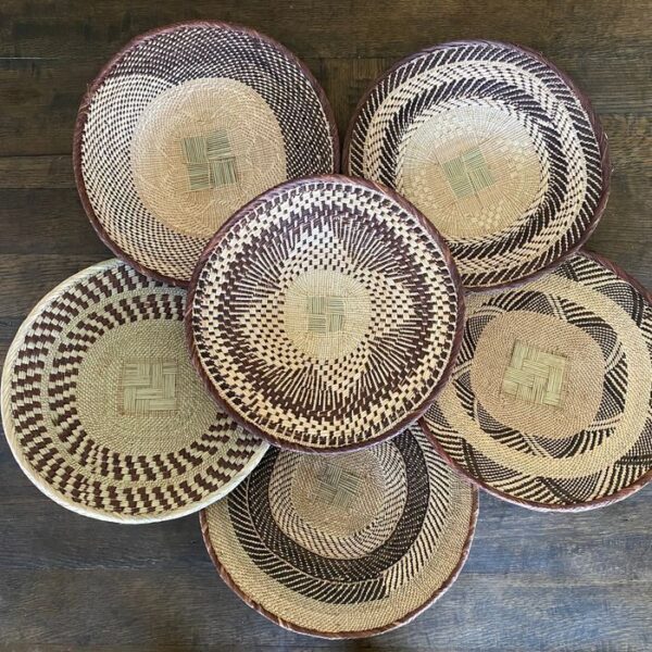 6 Tonga African Basket Set #804 | African Wall Baskets | Boho Decor Baskets