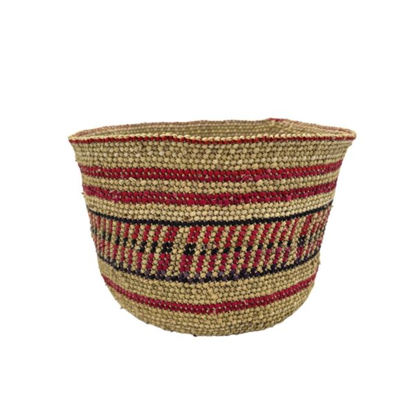 8" Diameter Iringa Grass Woven Basket / Planter Basket 5" Tall Boho