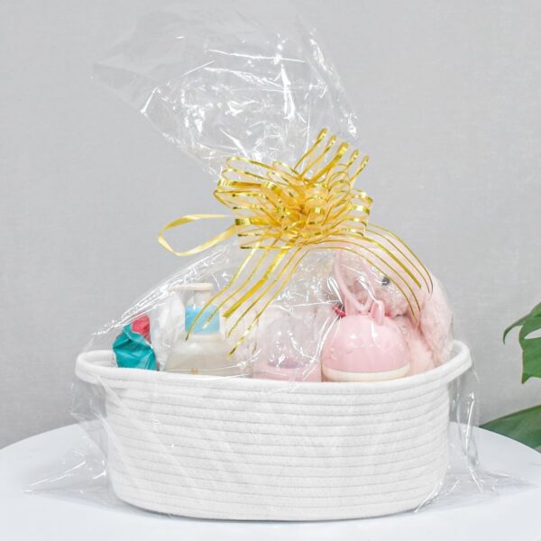 ABenkle Cute Small Woven Basket with Handles, 12"x 8" x 5" Rope 1 Pack, White - Image 6