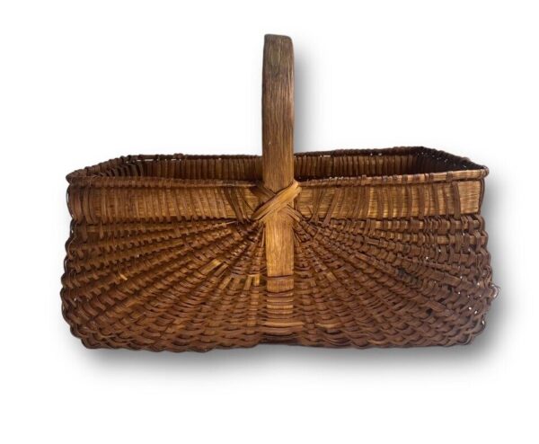 Americana Split Oak Gathering Farmhouse Woven Butt Buttocks Basket Antique Folk - Image 3