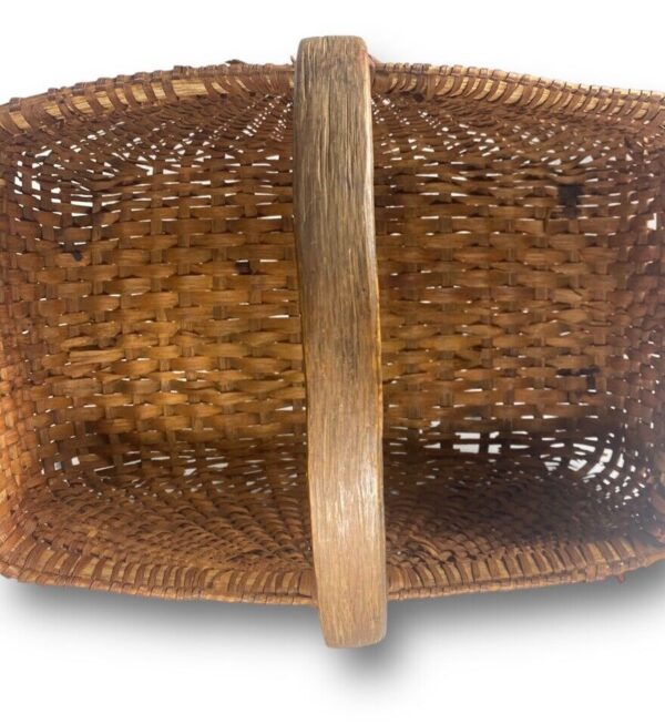 Americana Split Oak Gathering Farmhouse Woven Butt Buttocks Basket Antique Folk - Image 6