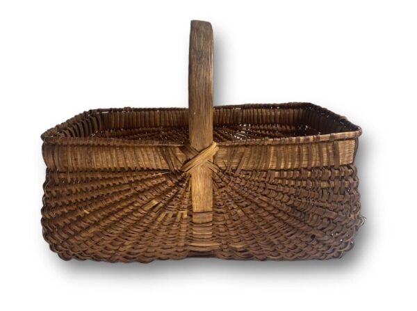 Americana Split Oak Gathering Farmhouse Woven Butt Buttocks Basket Antique Folk