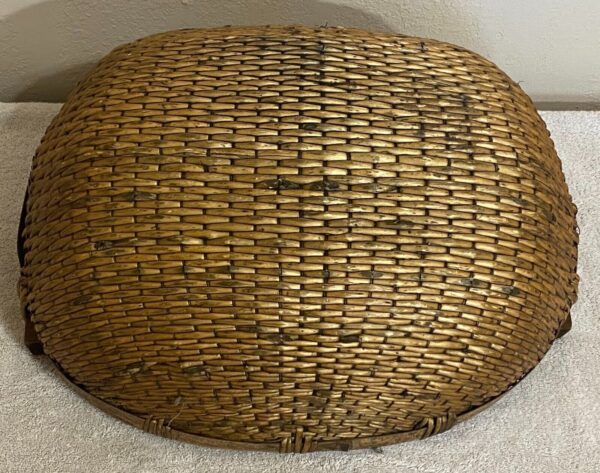 Antique Chinese Woven Willow Basket With Wood Handles Original - Image 5