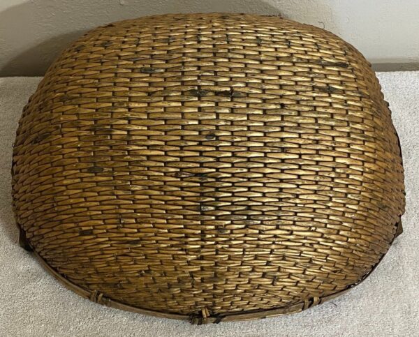 Antique Chinese Woven Willow Basket With Wood Handles Original - Image 6