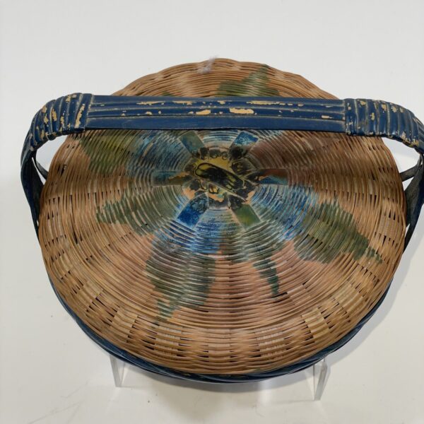 Antique Hand Painted Basket W/Handle - Image 3