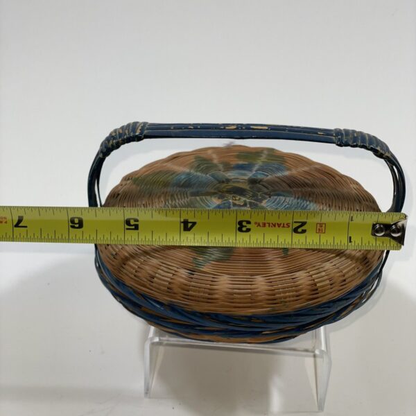 Antique Hand Painted Basket W/Handle - Image 4