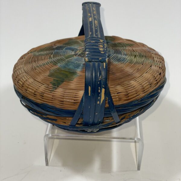 Antique Hand Painted Basket W/Handle - Image 6