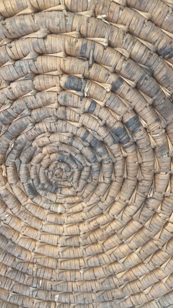 Antique Native Palestinian Handmade Woven Straw Basket Bow - Image 3