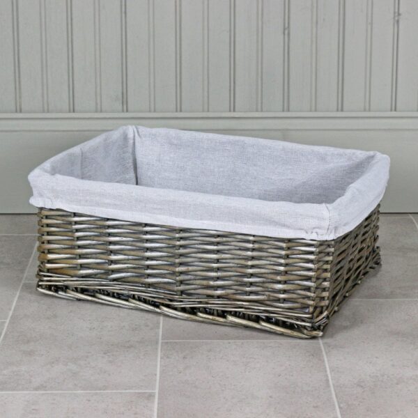 Antique Wash Lightweight Wicker Storage Basket