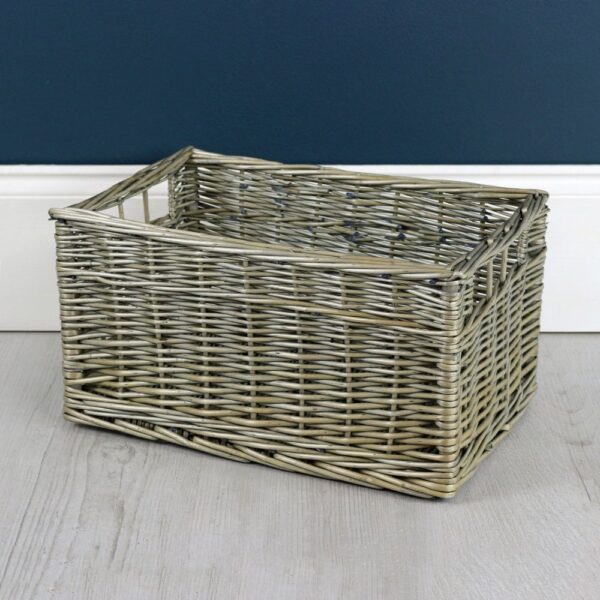 Antique Wash Wicker Storage Basket