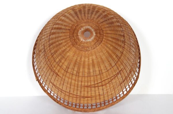 Antiques, Hanging Swag Lamp Shade, Woven Rattan Wicker - Image 2