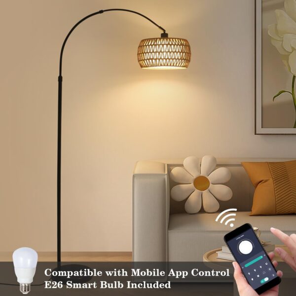 Arc Floor Lamps for Living Room with 3 Color Temperatures, Black Standing Lam... - Image 5