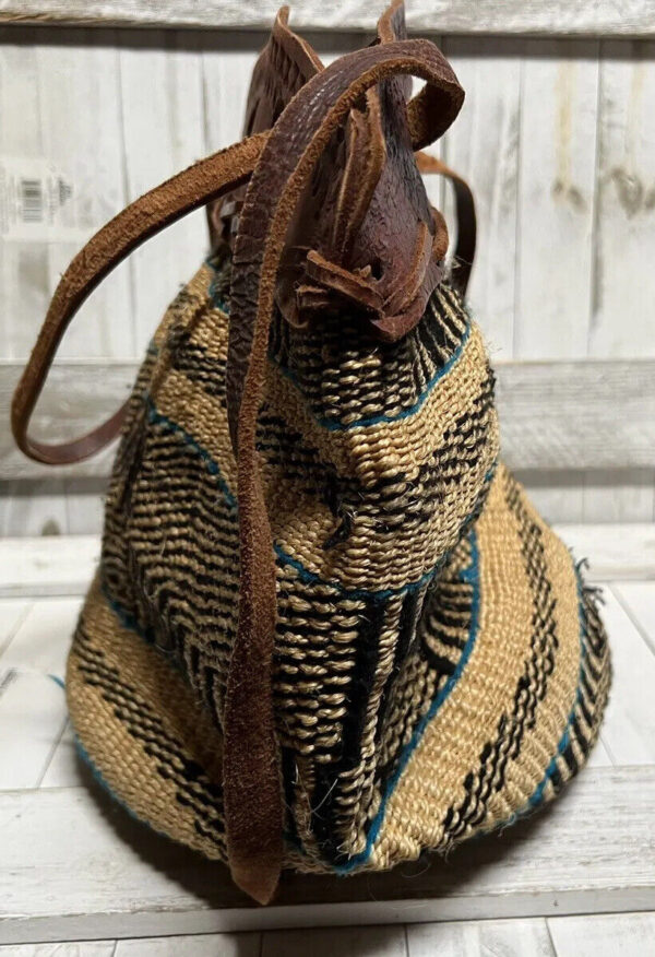 ARTISAN XL HAND MADE MARKET BOHO ETHNIC JUTE SISAL MACRAME BASKET SHOULDER BAG - Image 2