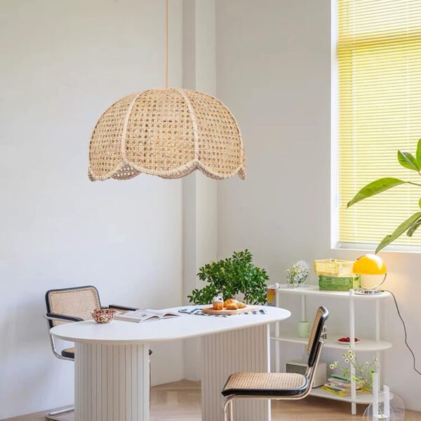 ‎Arturesthome Rattan Woven Pendant Light Lampshade Ceiling Chandelier 23.6″ - Image 4